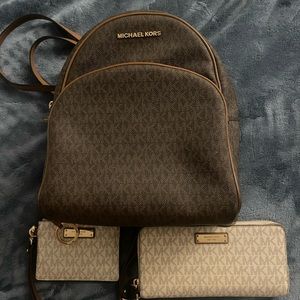 Michael Kors backpack ,wallet , mini wallet